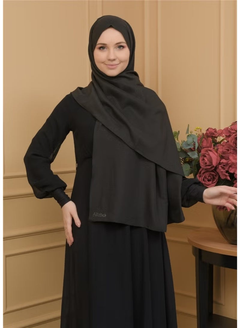 Altobeh Jazz Cotton Hijab Shawl-Black - Image 3